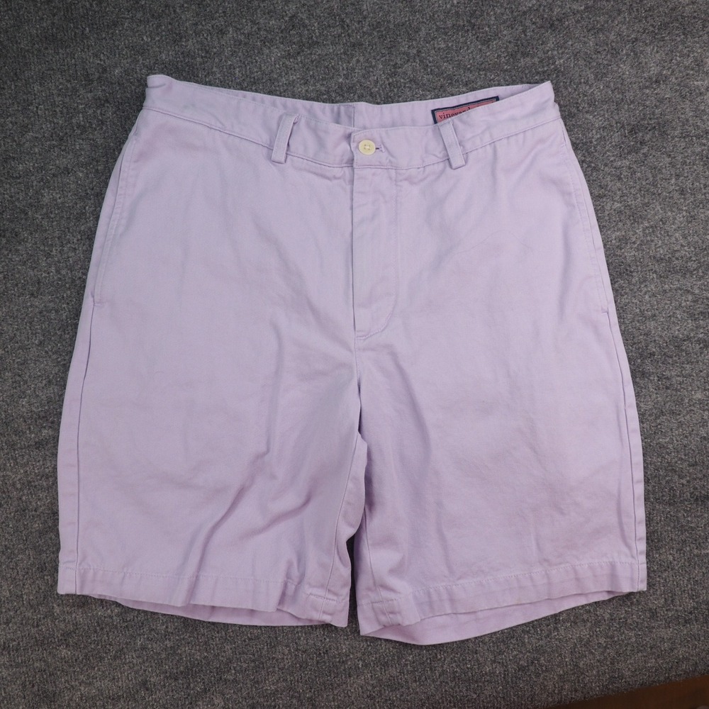 Vineyard Vines Club Short Mens 30 Purple Solid Cotton Preppy Coastal Nautical